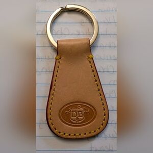 Dooney & Bourke Vintage Tan Leather Keychain Key Ring FOB
